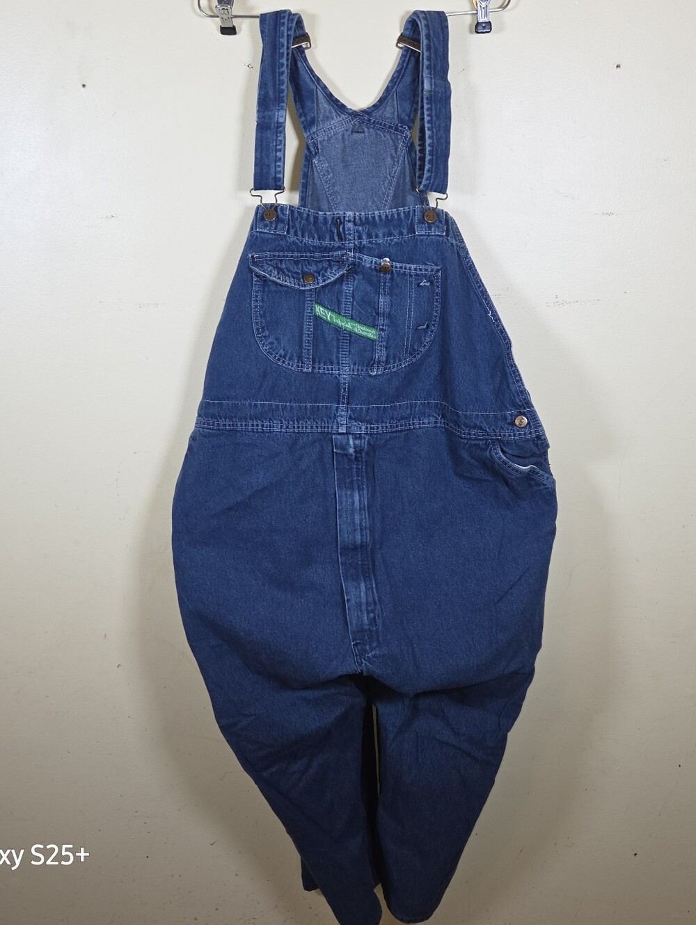 Key Imperial Bib Overalls Mens 56 X 23 (hemmed) Dark Blue Denim Workwear Hemmed